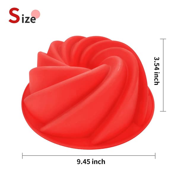 2 Pak Silikon Kageform, Riflet Pound Jello Bageforme, 9,5'' Non-stick Rund Rørkageform
