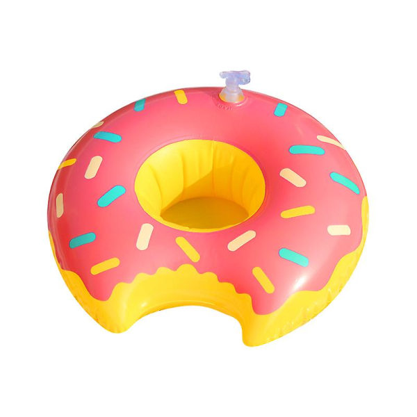 2 stk Oppblåsbare Drikkeholdere 8 Tommer Donuts Flytende Kystbrikker Donut Drikkeflytere Pink