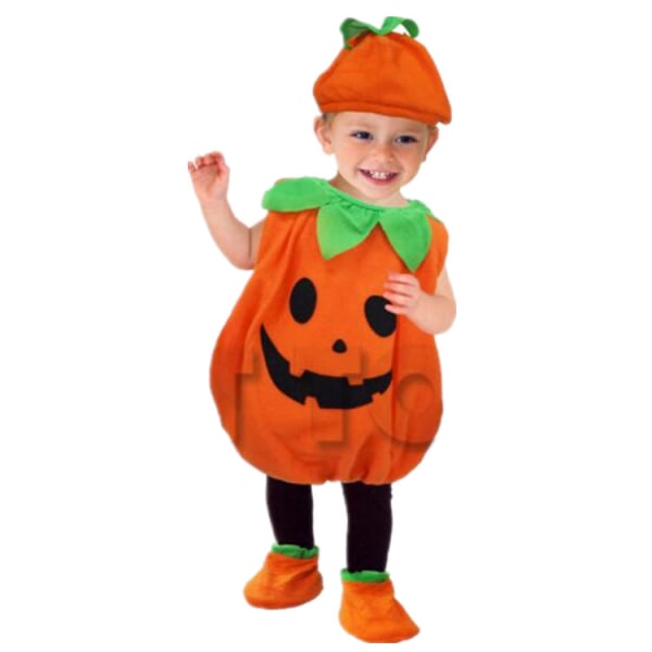 Halloween-kostymer for barn, kostymer til babymodellering, søte gresskarklær, egnet for høyde 95-100 cm