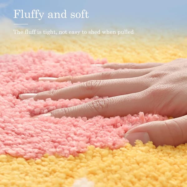 Søt og fluffy blomsterformet mikrofiber badematte som absorberer vann