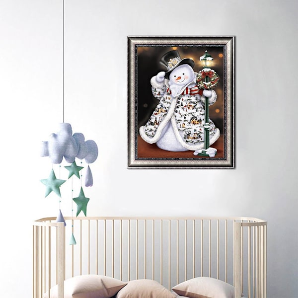 5D DIY Fuld Diamant Maleri Kit Julemønster Broderi Kunst Håndværk Vægdekoration Korssting Kit med Værktøjer, Fødselsdag Julegave