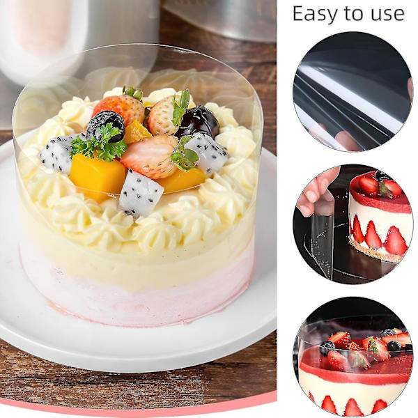 Kage Transparent Film, Længde 10m Mousse Krave Bage Omkring Kanten Dekorering Rulle Width 10cm
