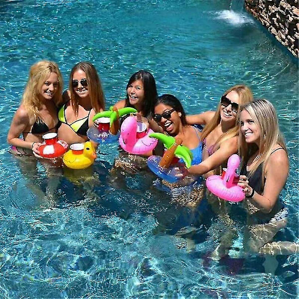 Sommer - Svømmepølsdrikkeholder, Flamingo Drinks Cup, Flydende Bar Coasters H