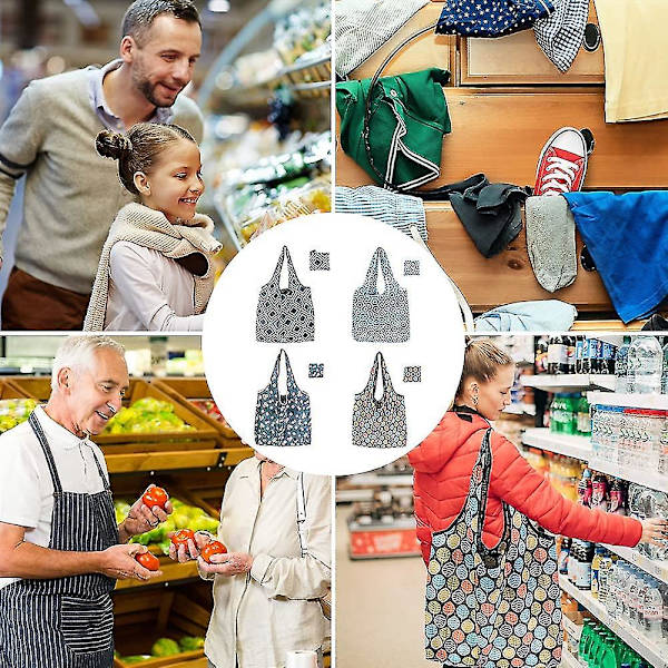 Taitettava ostoskassi, 4 kpl uudelleenkäytettäviä ostoskasseja, taitettavat ostoskassit
