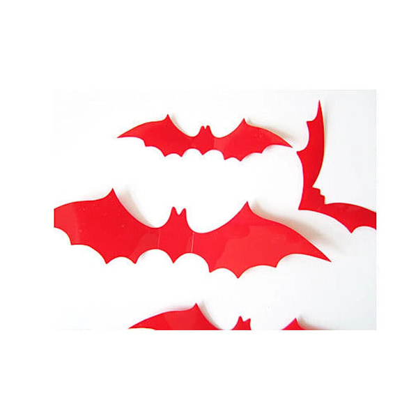 Halloween party decoration three-dimensional bat decoration decal wall sticker DIY PVC 3D decoration bat 36 pieces (red)