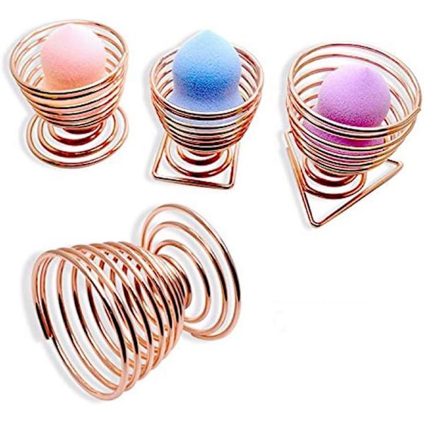 3 st sminkspongeshållare (guld + silver + roséguld), skönhetssvampblandarehållare, skönhetssvampshållare, puffsvamphållare displaystativ