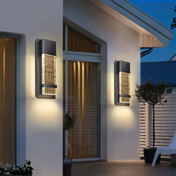 Utomhus kristallvägglampa vattentät balkong korridor villalampa innergårdsport enkel LED-induktionslampa