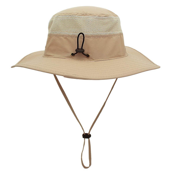 Unisex bredbrättad hatt, Upf 50+ vattentätt solskydd, sommar UV-skydd Boonie hatt Khaki