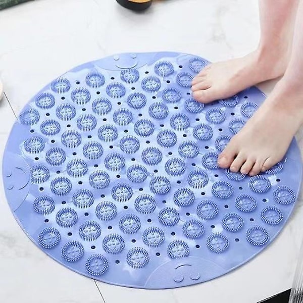 Pyöreä hierontasuihkumatto, liukumaton suihkumatto, kylpyhuonematto, konepestävä suihkumatto Blue