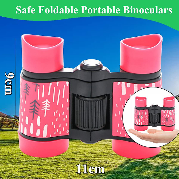 Barnkikare Kompakt Fällbara Kikare Barn Pojkar Flickor Födelsedagspresent 4x30 Mini Kikare Vattentät Pink