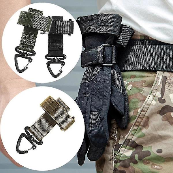 Ny multifunktionell nylonhandskar krok arbetssäkerhetsklämma utomhus taktisk klättring rep anti-förlorad camping hängande spänne Black