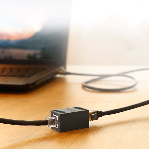 2 stk. Rj45 koblingsudvidelse, Ethernet-kabelforlængeradapter hun til hun, sort