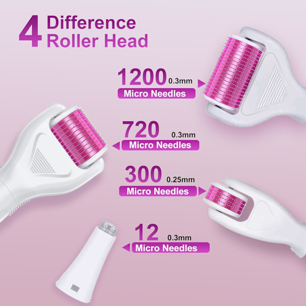 Derma Roller til Ansigt og Krop - 6 i 1 Titanium Microneedling Roller Kit Micro Needle Roller