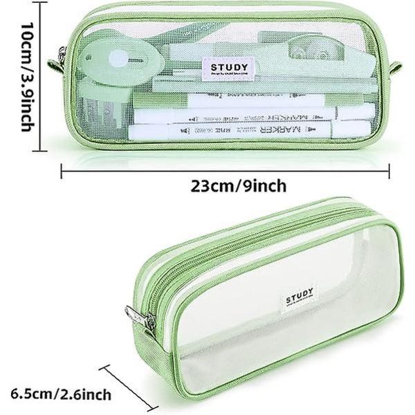 Grid Mesh Pencil Case Pen Bag Clear Case Marker Pouch Multifonction Organizer Box Transparent Case Makeup Bag Office College School Gift For Adults Te