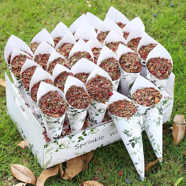 Staraise Kraft Papper Bröllop Bricka Konfettikon Stativ Låda Bricka För Bröllopsdekoration Bröllop Konfettikottar Bröllop Papper Kottar 24 hole tray set 1