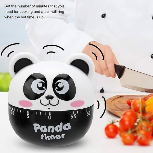Tecknad matlagningstimer med alarmklocka, tidspåminnelse, mekanisk timer, räknare för matlagningstid Panda