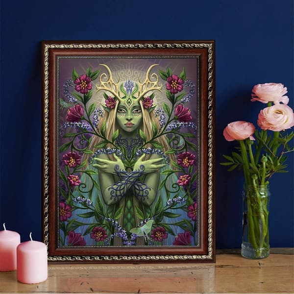 Gaia Goddess DIY 5D Diamant Maleri Sæt til Voksne, Korssting
