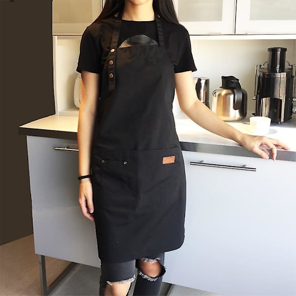Nytt mode canvas bomulls förkläde kafé och frisör arbetsförkläde haklapp matlagning kök förkläden för kvinna man förkläde