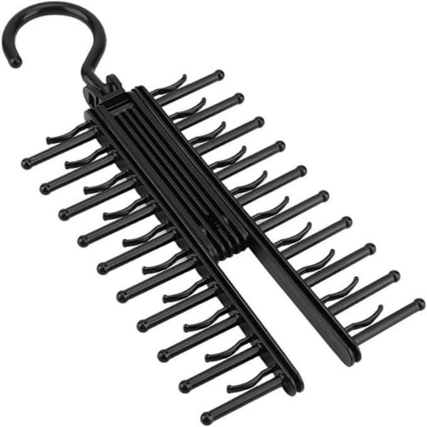 Slipshållare, justerbar Cross X slipshållare 20 slipsar bälte halsdukar krok galge arrangör med halkfria klämmor för slips, bälte, halsduk