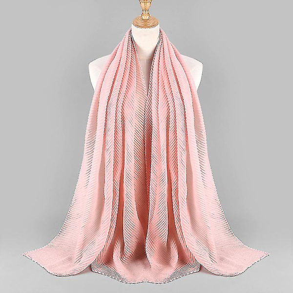 Ny mote twill preget skjerf, bomull og lin hodeplagg, dame hodeplagg, skjerf pink