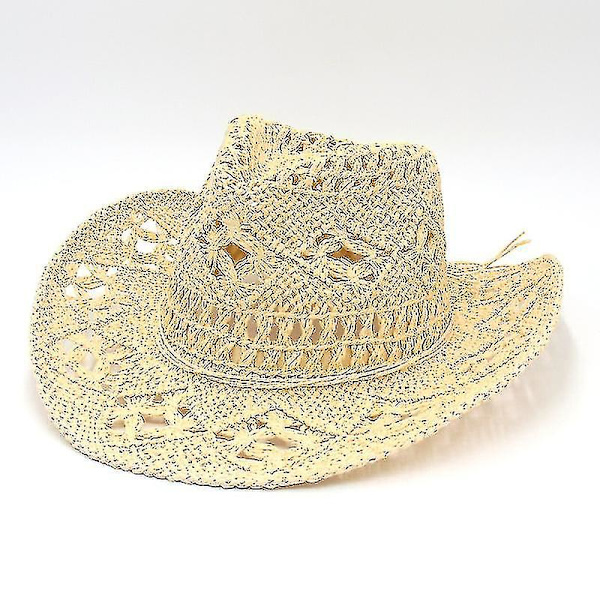 Udendørs herre- og dame-western cowboyhat håndvævet stråhat åndbar