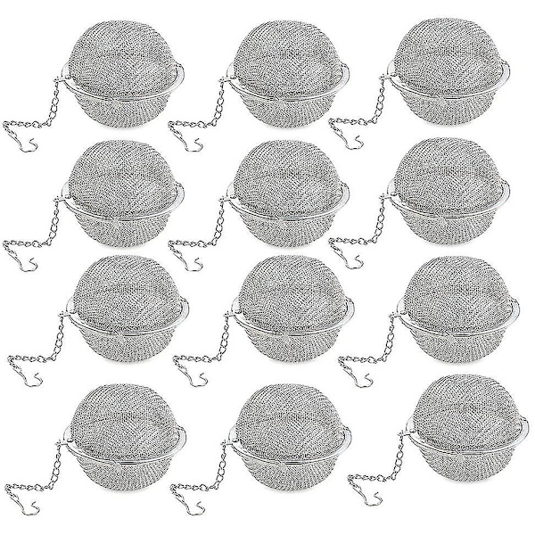 12 stk. rustfrit stål te kugle mesh te infuser si, premium te filter te