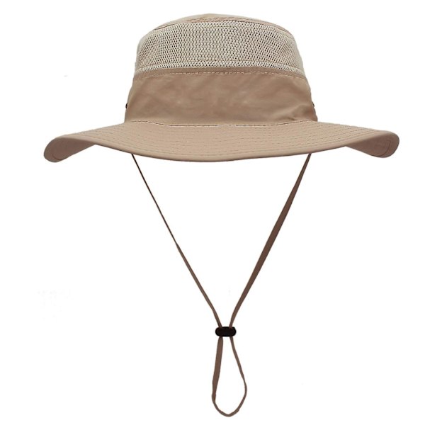 Unisex bredbrättad hatt, Upf 50+ vattentätt solskydd, sommar UV-skydd Boonie hatt Khaki