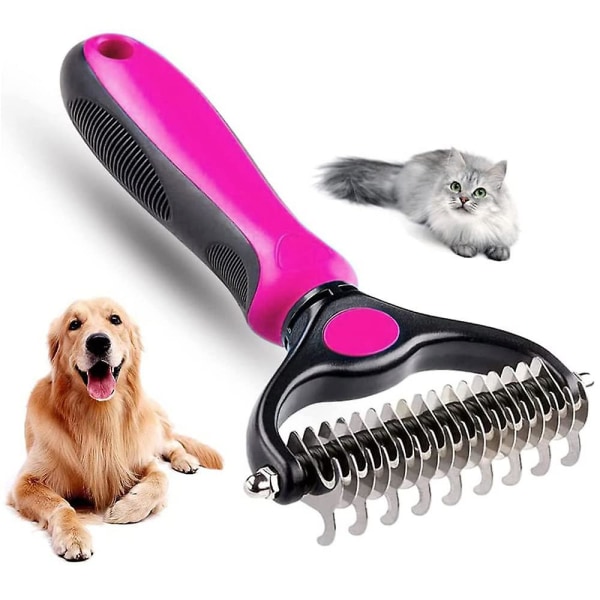 Hundborste, 2-sidig underrockskrata för katter Hundar, säker hårborttagningskam för enkel borttagning av trassel