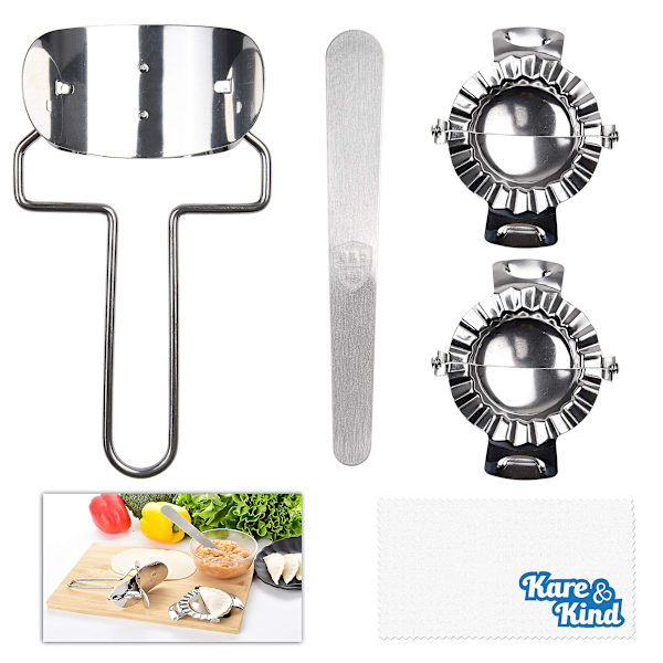 2x Dumpling Maker i rustfrit stål - Perfekt til dumplings, ravioli, calzone, empanada, pierogi - Dumpling Skin Maker
