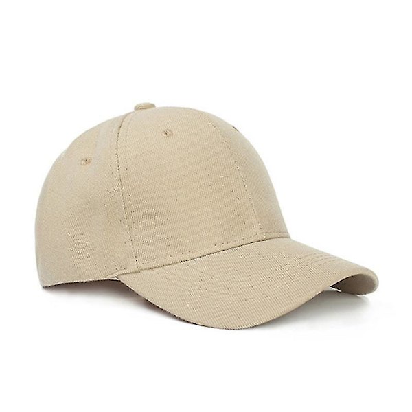 Baseball Caps Klassiske Ensfarvede Justerbare Unisex Hip Hop Sol Hverdags Hatte Khaki