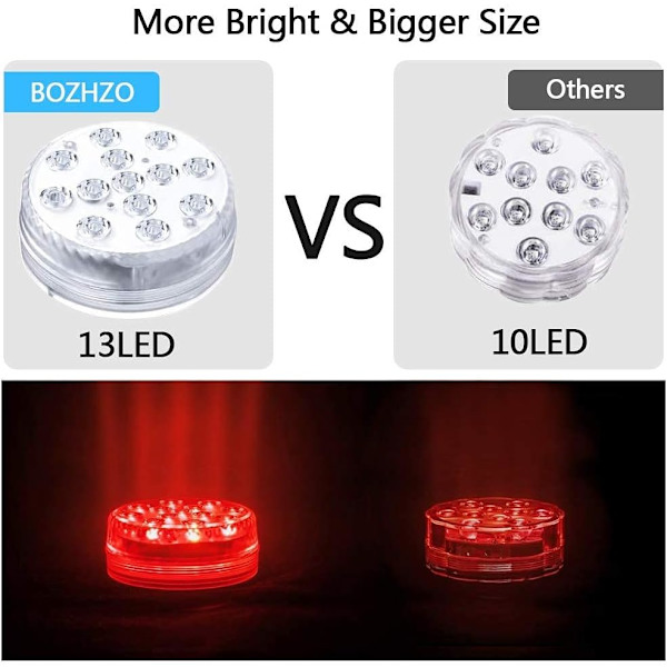 LED Pool Lys Nedsænkelige Lys, Belysningstid 30-50 Timer IP68 Vandtæt 16 Farver Skiftende Dekorative Lys til Akvarier 4 Stk