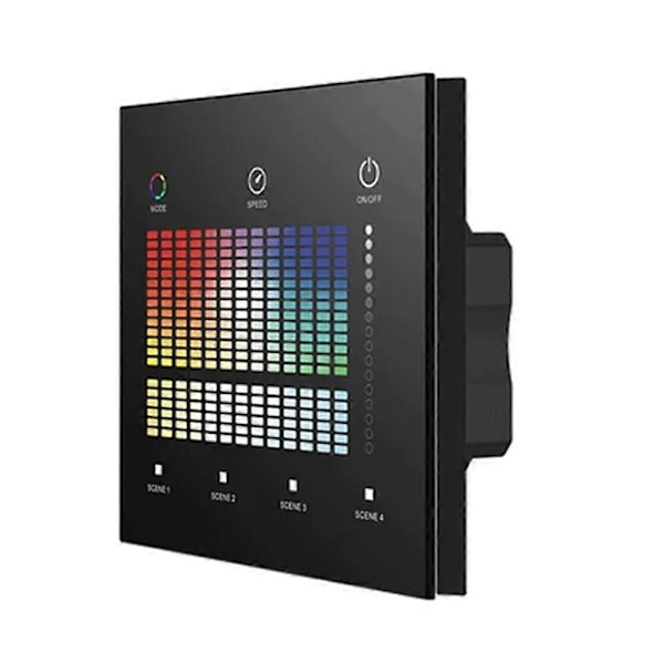Veggmontert Smart Panel Fjernkontroll & CCT Dimmer Panel LED Smart Dimming Kontroll for Smart Hjem Svart
