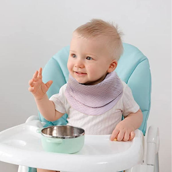 Lilla Dual-use Bomuldstrekant Håndklæde, 3stk, 4 Lag Blødt Absorberende Bomuld, Baby Spyt Håndklæde, Baby Smæk