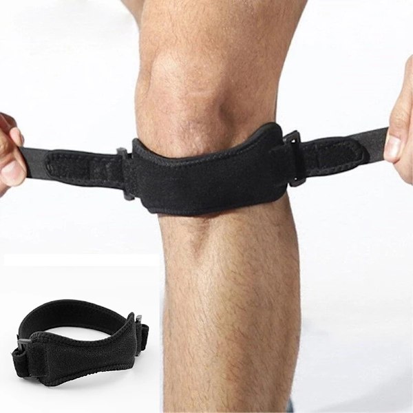 Pakke med Patellar Senesenebånd, Sort Støttebandage til Lindring af Knæsmerter