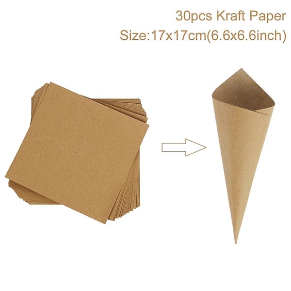 Staraise Kraft Paper Wedding Tray Konfettikartioteline Laatikko hääkoristeluihin Hääkonfettikartiot Hääpaperikartiot 30pcs paper 1