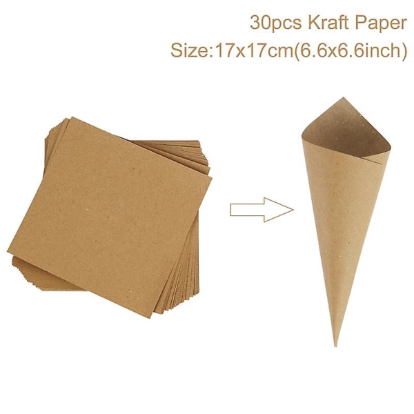 Staraise Kraftpapir Bryllupsbrett Konfettikjegle Stativ Eske Brett Til Bryllupsdekorasjon Bryllupskonfettikjegler Bryllupspapirkjegler 30pcs paper 1