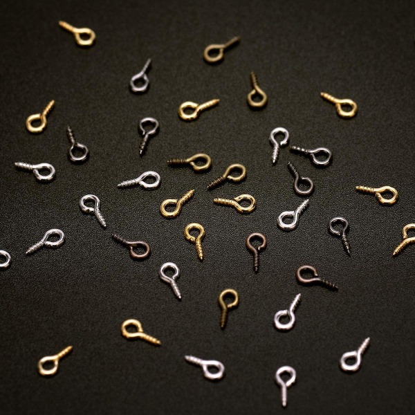 Skruvöglor Krokar Öglor Skruvgängade För Smyckestillverkning Tillbehör Diy Hantverk, 6 Färger 5*10mm