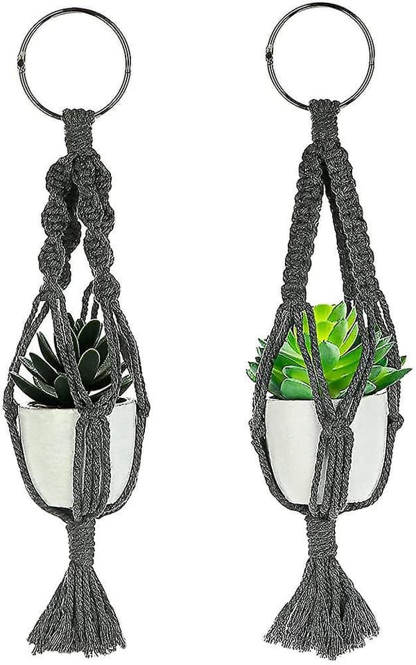 13 tommer Mini Macrame Planteophæng, Søde Biltilbehør, Boho Bakspejl