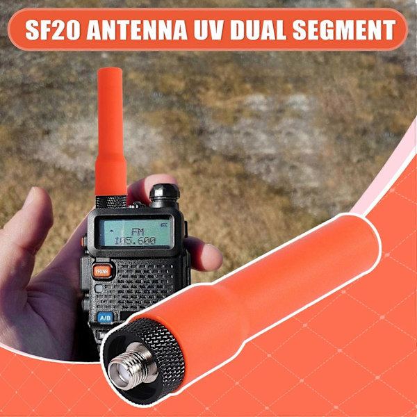 Walkie Talkie Mjuk Antenn -20 Mini Kort Antenn SMA-F Dubbelband VHF UHF för UV-K6 UV-21 UV-17 UV-18Pro Max Radio A