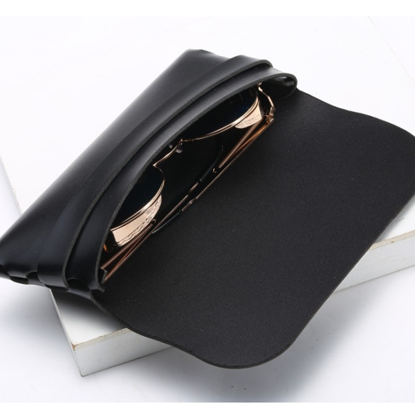 Piece set soft bag leather glasses manual case wallet style mirror case wallet style