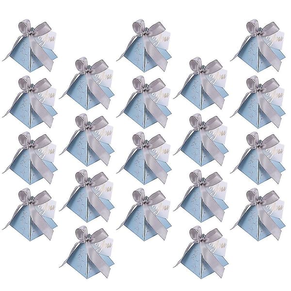 20 stk. Bryllupsfest Candy Cases Pyramid Form Design Candy Paper Boxes (blå)