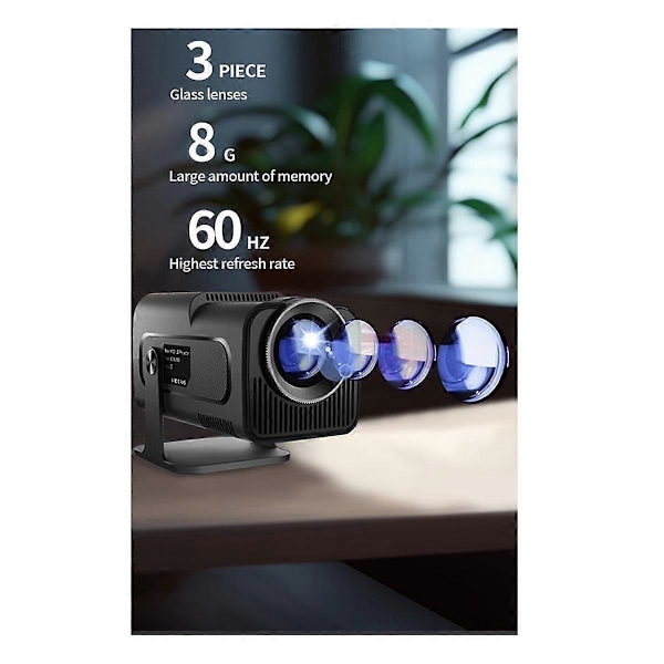 HY320 Projektor Retro Spillekonsoller 30000+ Spil H713 Android11 2.4G+5G WIFI6 3D Spilprojektor Understøtter 2 Spillere EU Stik