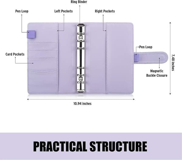 A6 PU-lädermapp Purple