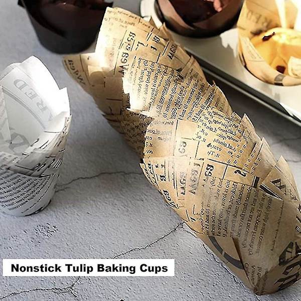 200 stk. Cupcake Liner Tulip Cupcake Muffin Liners - 2 tommer Standard Papir