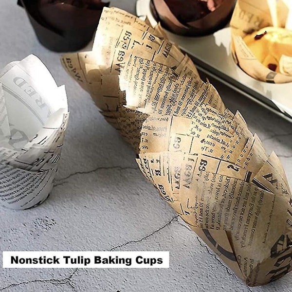 200 stk Cupcake Liner Tulip Cupcake Muffin Liners - 2 Tommers Standardpapir