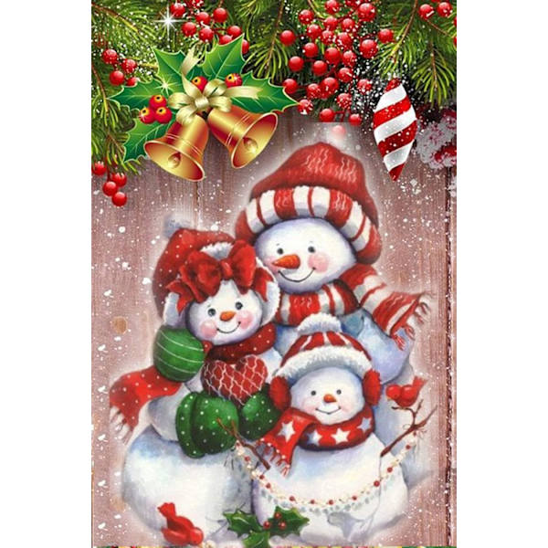 Vuxen jul diamantmålning set snögubbe diamantkonst set full diamant prickmålning nybörjare hantverk hem väggdekoration 11,8''x15,8''
