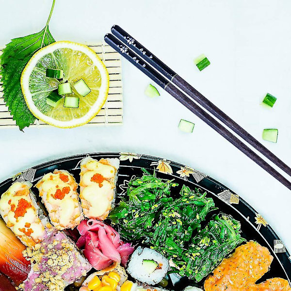 Japanske spisepinner i tre, 5 par gjenbrukbare naturlige spisepinner, vaskbare