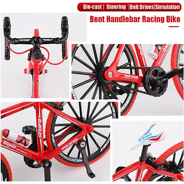1-pakke: 8-legering simuleringscykelmodel pendul mini cykel racerlegetøjsmodel samling sort