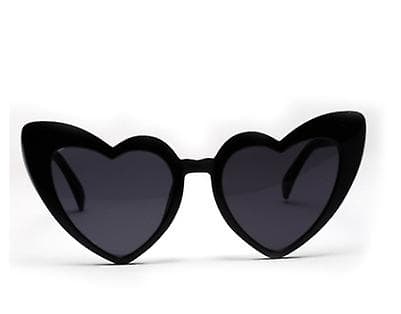 Retro Hjärtformade Solglasögon Lady Oversized Uv400 Black
