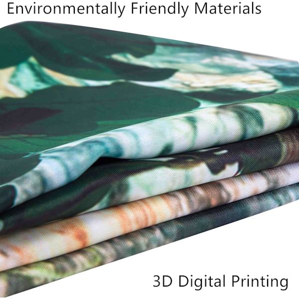 Topmail Vandtæt Bruseforhæng 3D Badeforhæng med 12 Kroge 100% Polyester Bådform og Grøn, 180*180 cm